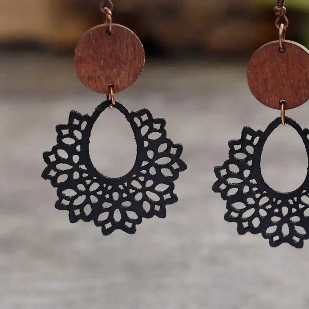 Geometric Cutout Dangle Earrings by Trendsi