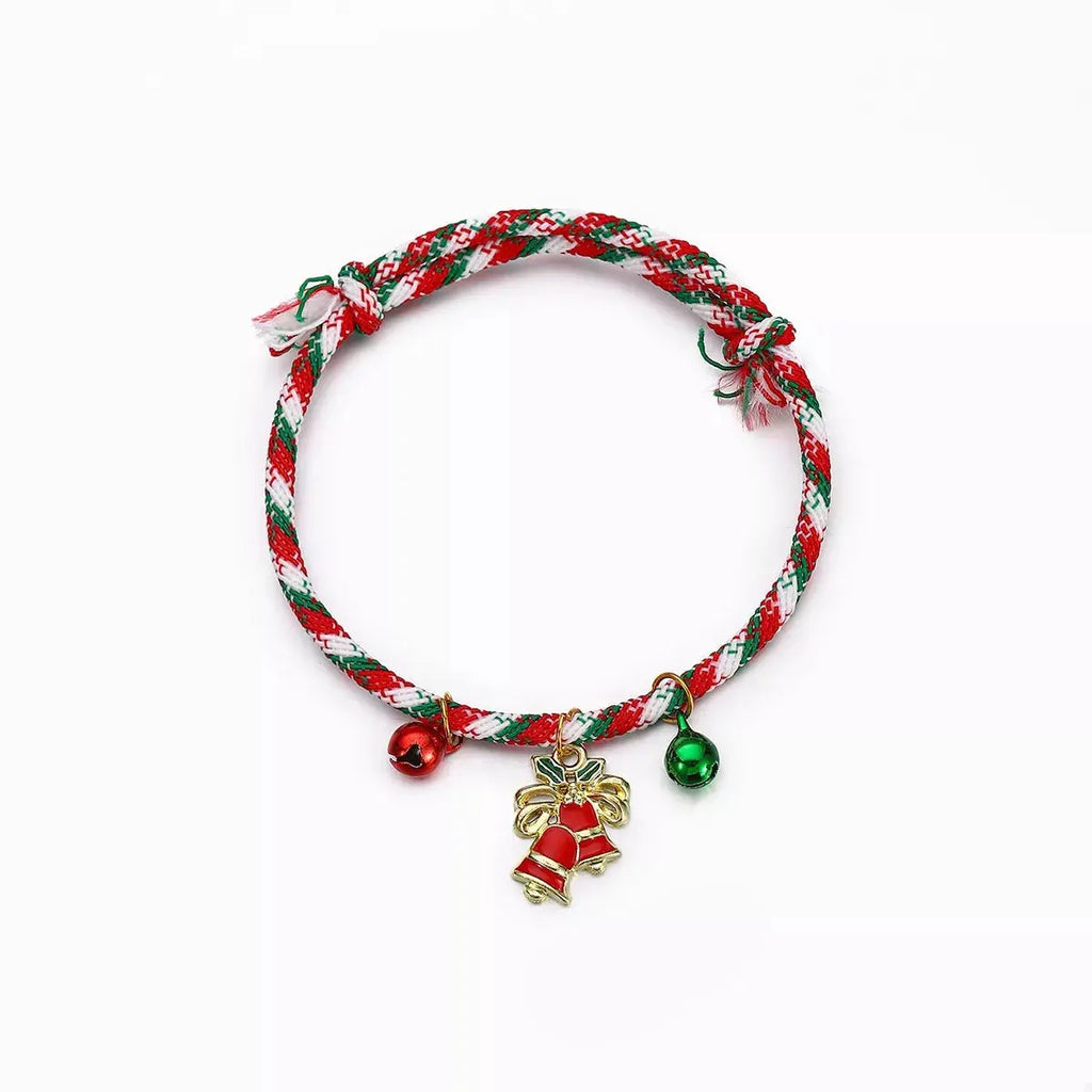 Christmas Charm Braided Rope Bracelet by Trendsi