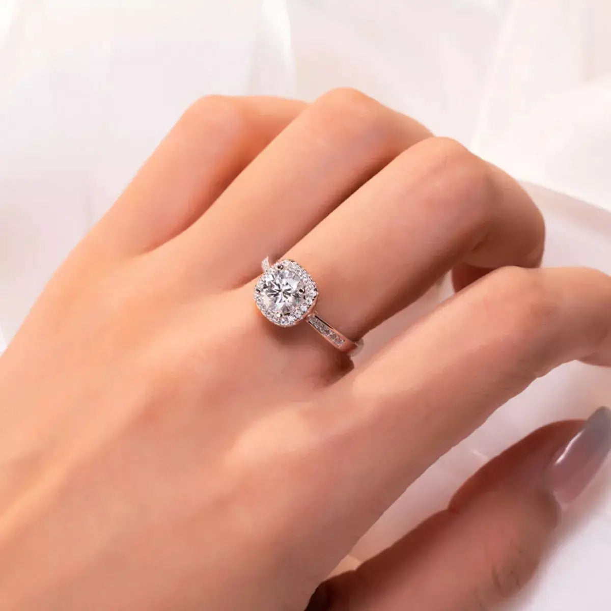 2 Carat Moissanite 925 Sterling Silver Ring by Trendsi