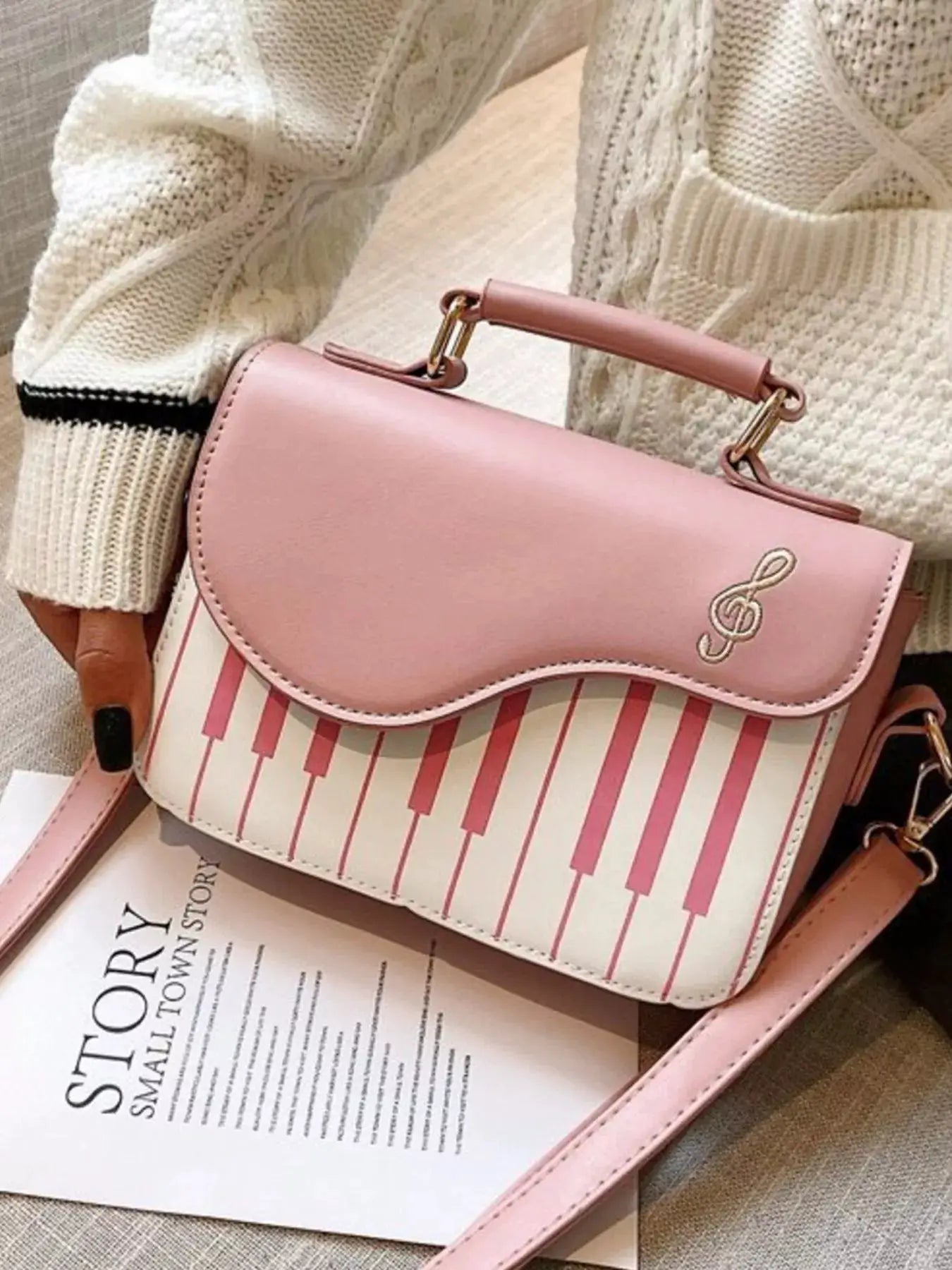 Piano Keys Crossbody Bag by Trendsi