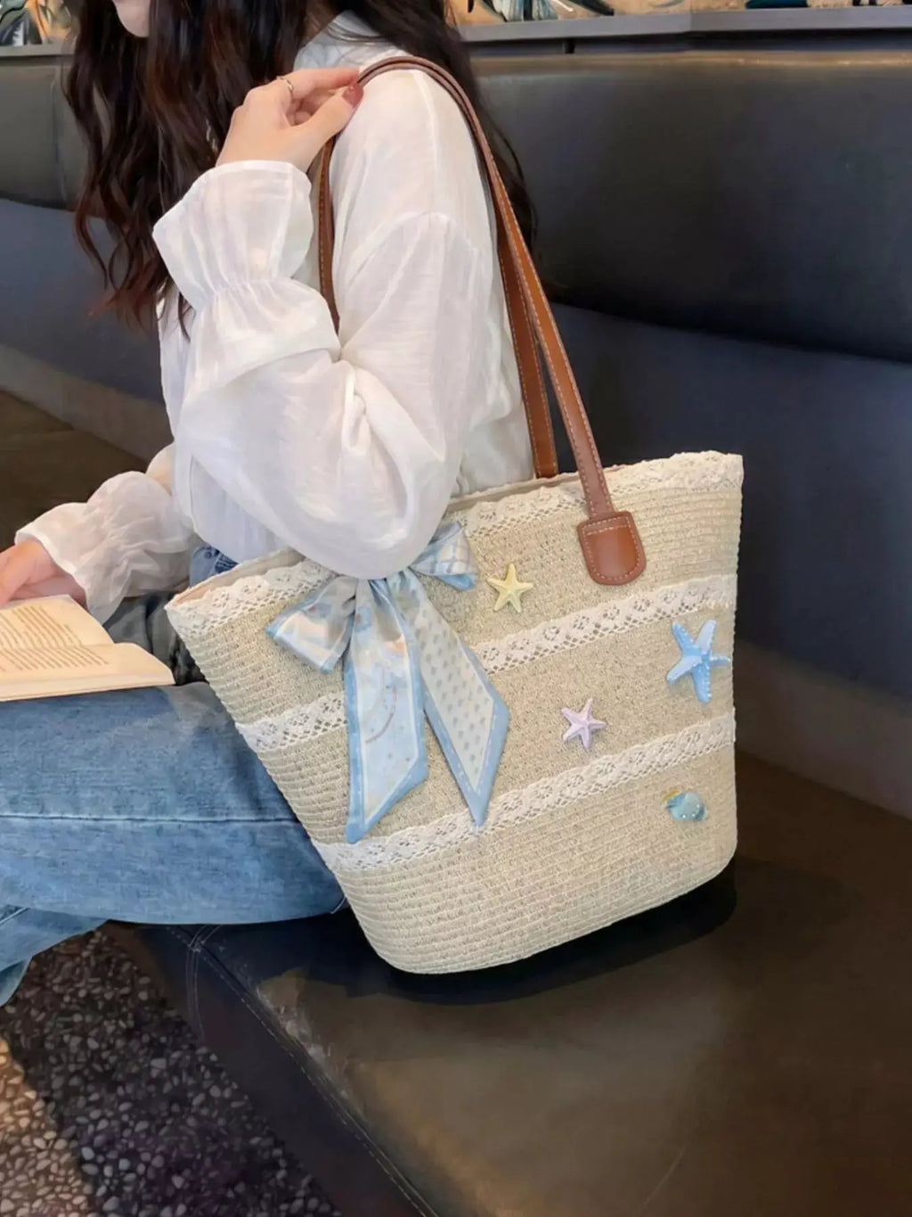 Straw Woven Shoulder Bag by Trendsi
