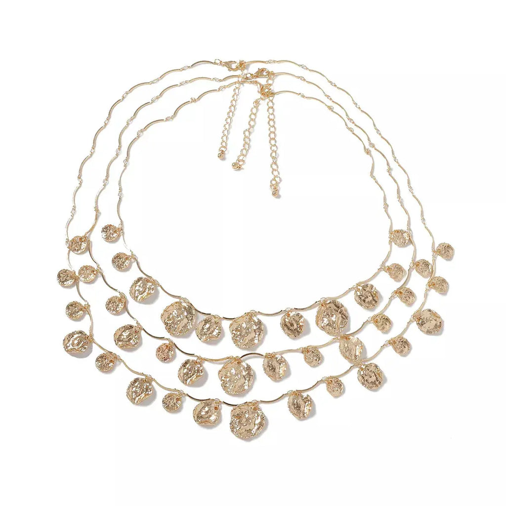 3-Piece 18K Gold-Plated Zinc Alloy Necklace by Trendsi