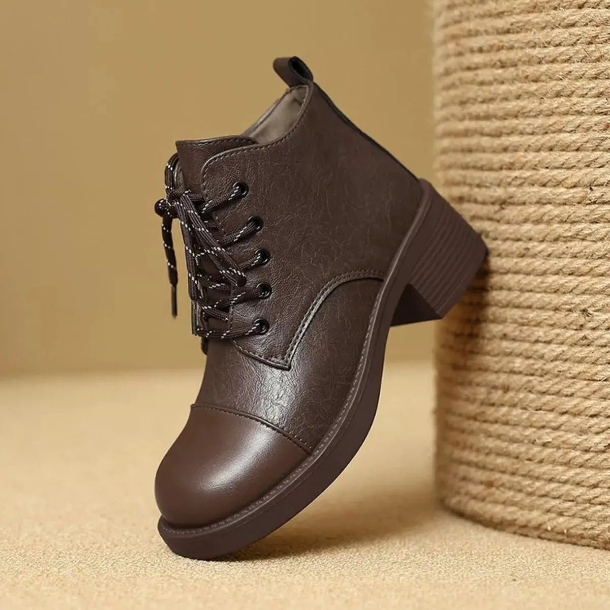Round Toe Block Heels Boots by Trendsi