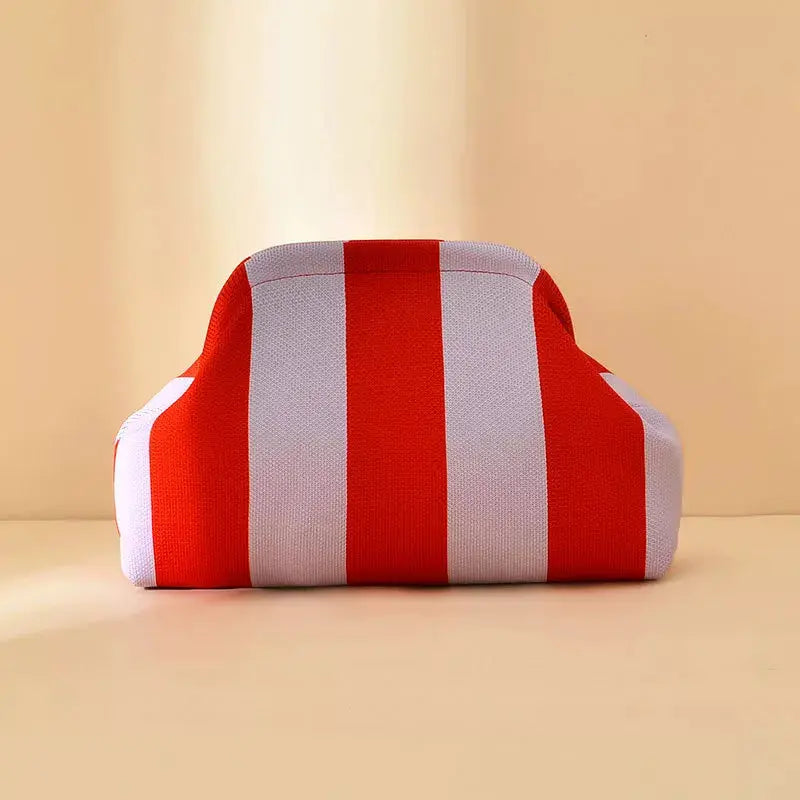 Striped Portable Clutch by Trendsi