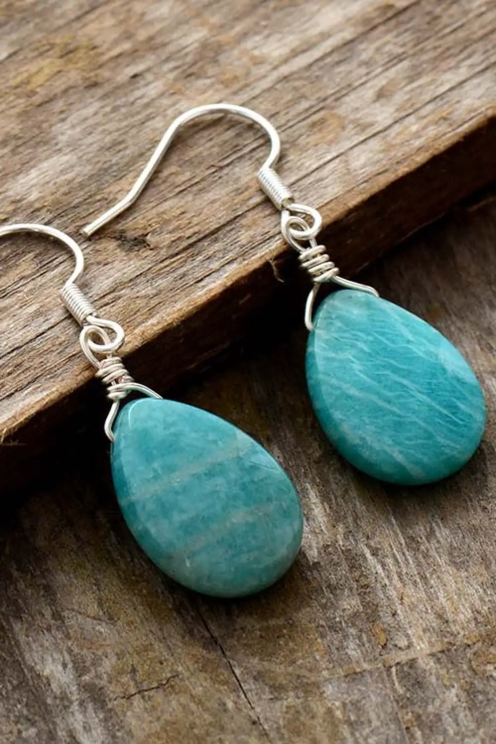 Handmade Natural Stone Teardrop Earrings by Trendsi