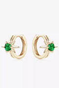 Lab-Grown Emerald Huggie Earrings by Trendsi