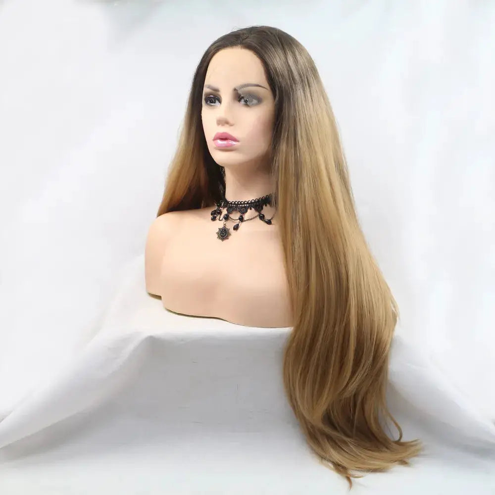 13*3" Lace Front Wigs Synthetic Long Straight 24" 130% Density by Trendsi