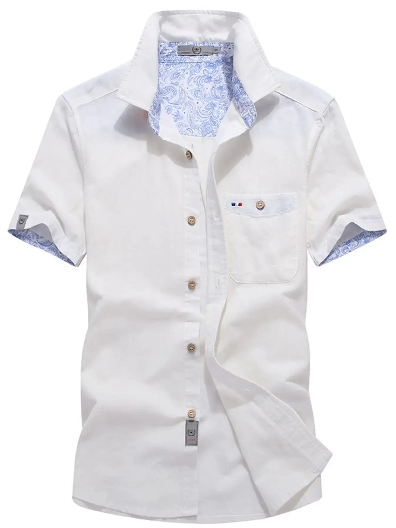 Men's Full Size Button Up Short-Sleeve Casual Shirt Plus Size by Trendsi