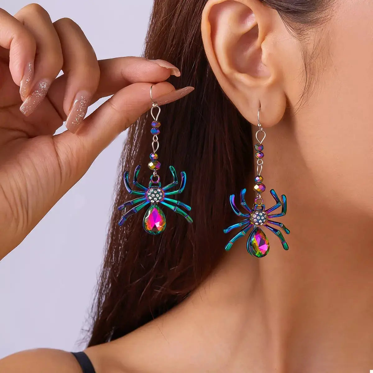 Colorful Spider Drop Earrings by Trendsi