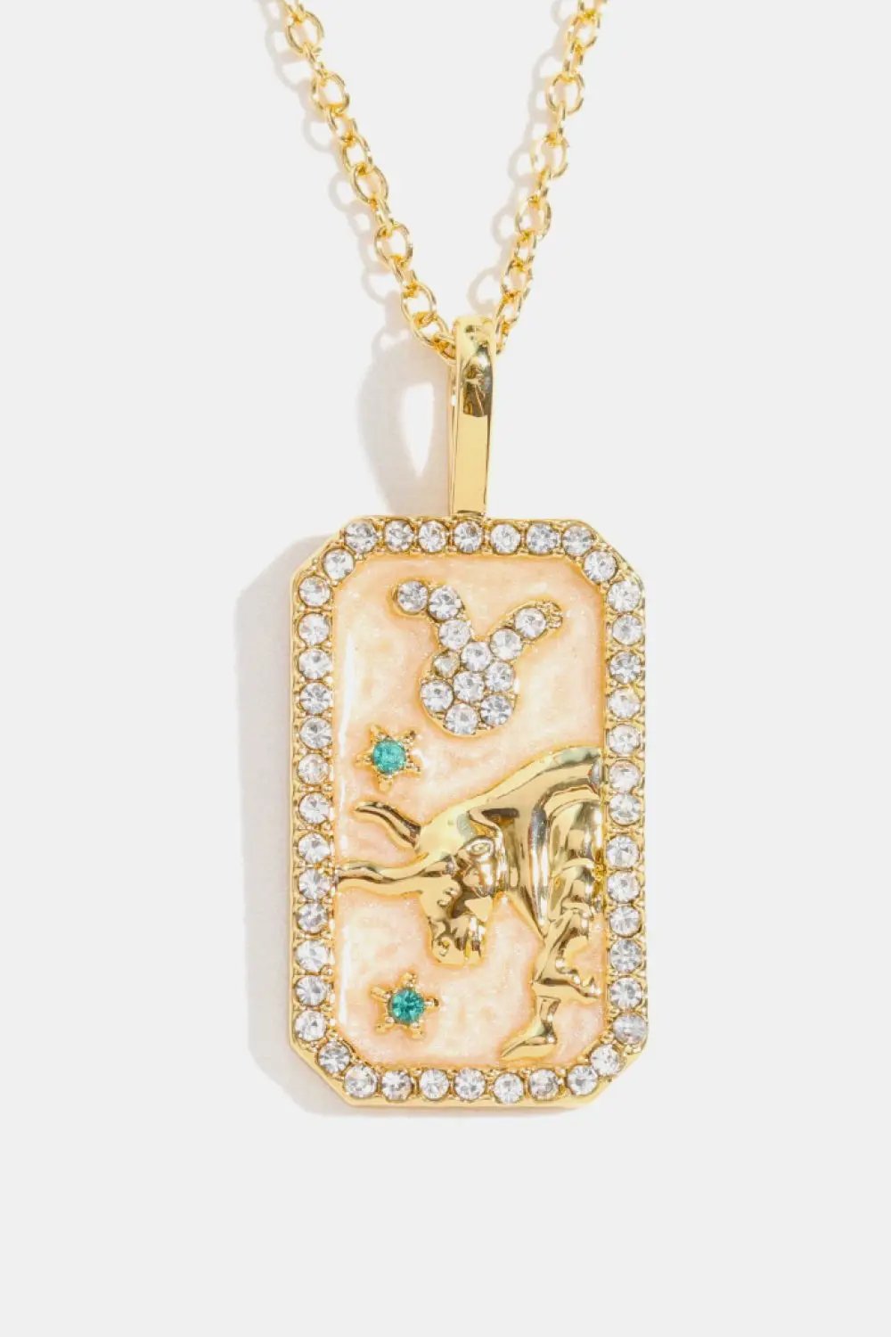 Rhinestone Constellation Pendant Copper Necklace by Trendsi