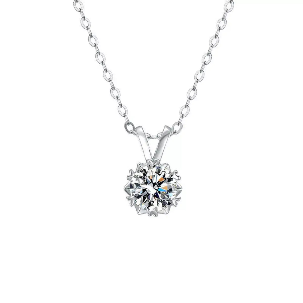 1 Carat Moissanite 925 Sterling Silver Pendant Necklace by Trendsi