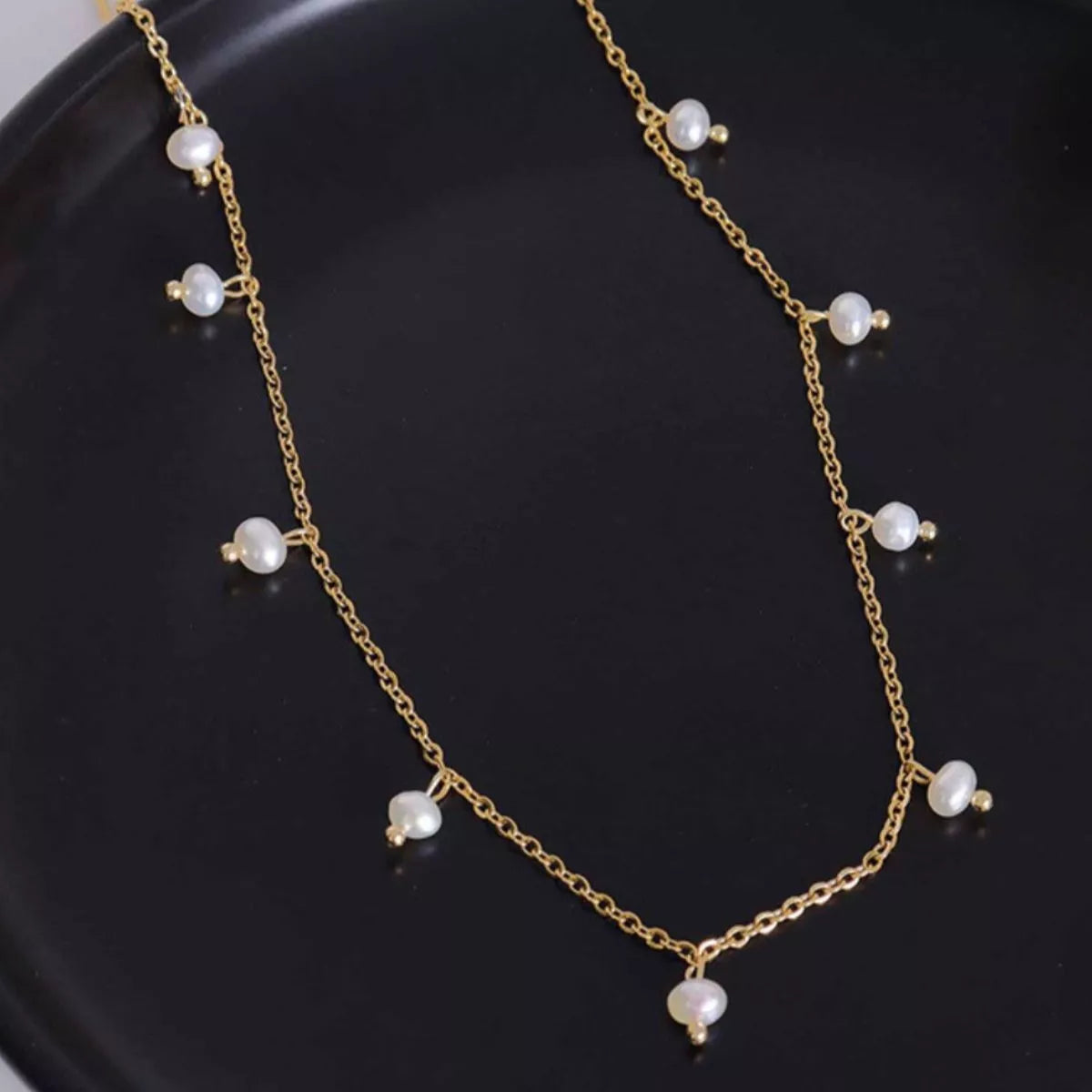 Freshwater Pearl 18K Gold-Plated Necklace by Trendsi