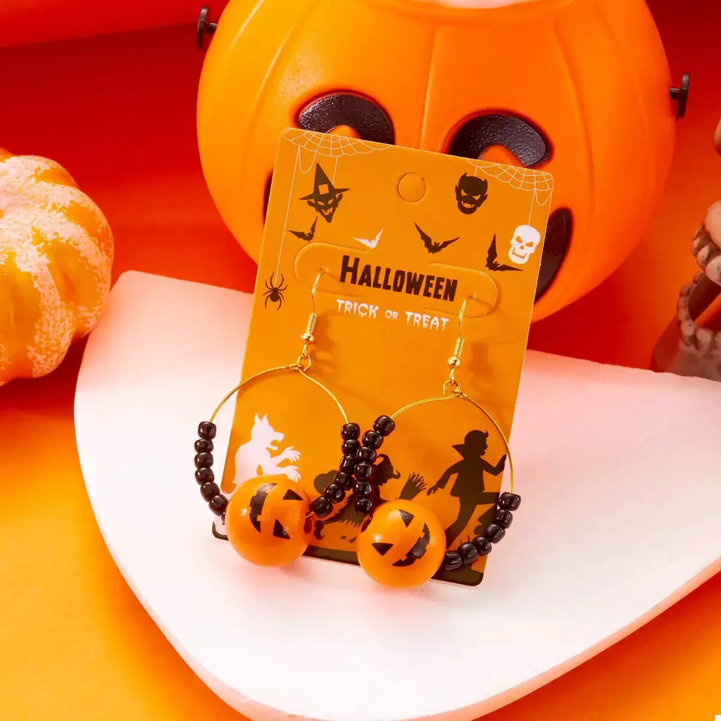 18K Gold-Plated Halloween Bead Earrings by Trendsi