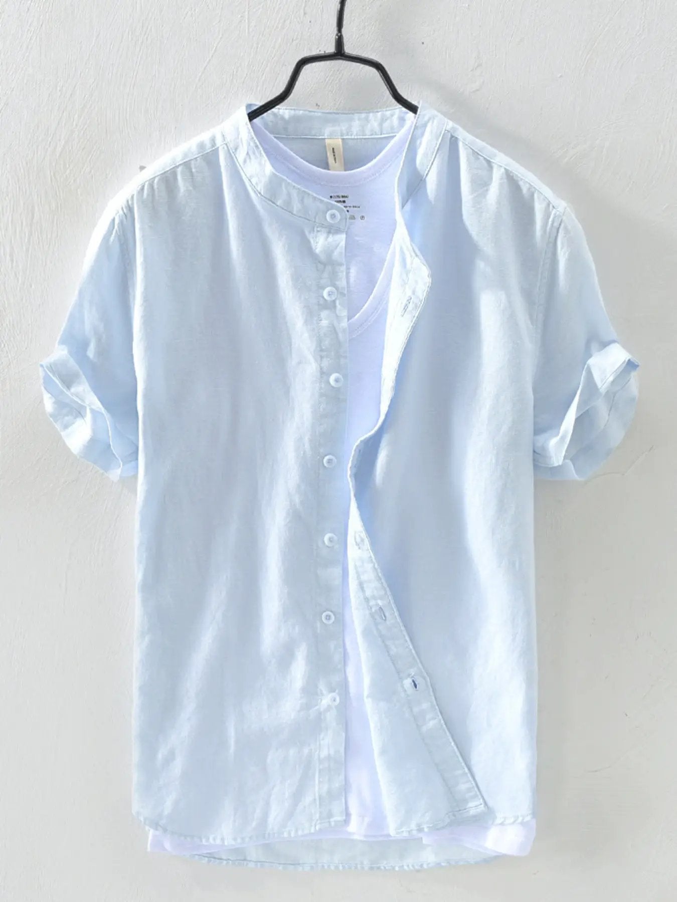 Men's Full Size Button Up Short Sleeve Shirt Plus Size by Trendsi