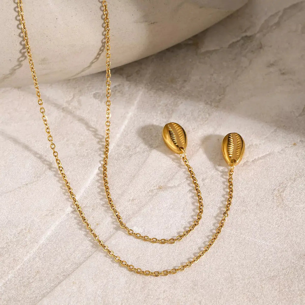 18K Gold-Plated Y-Shaped Necklace by Trendsi