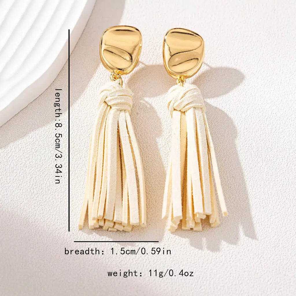 18K Gold-Plated Tassel Earrings by Trendsi