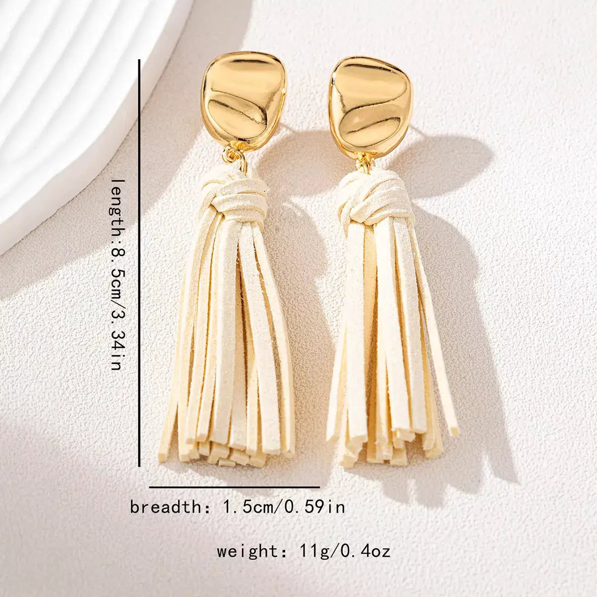 18K Gold-Plated Tassel Earrings by Trendsi
