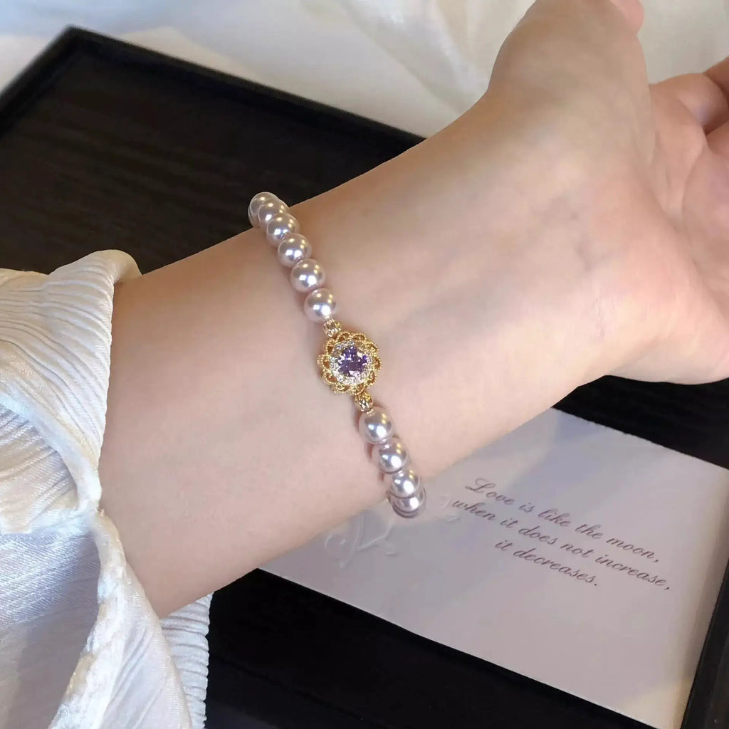 18K Gold-Plated Pearl Bracelet by Trendsi