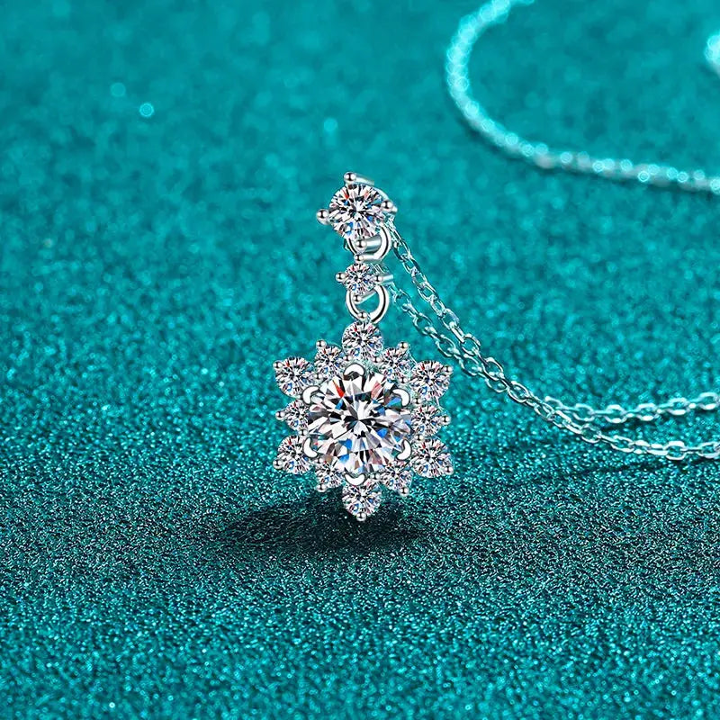 1 Carat Moissanite Zircon 925 Sterling Silver Necklace by Trendsi