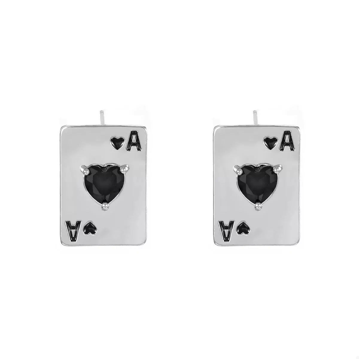 Poker Card Ace of Hearts Stud Earrings by Trendsi