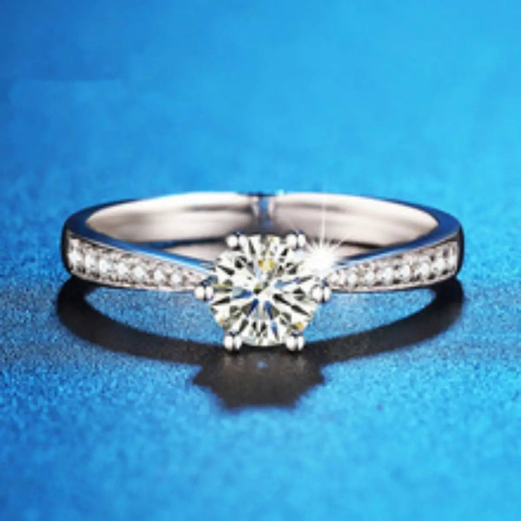 1 Carat Moissanite 925 Sterling Silver Ring by Trendsi