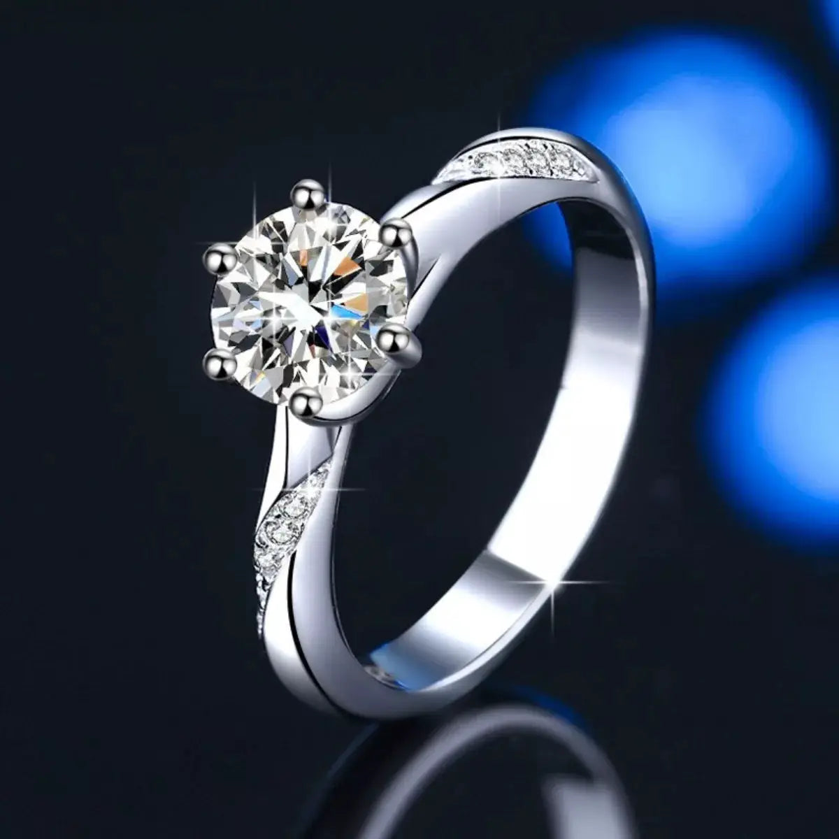 1 Carat Moissanite 925 Sterling Silver Ring by Trendsi