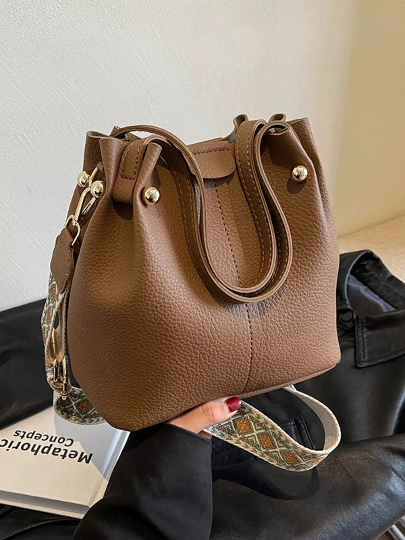 Crossbody Bag with Patterned Strap by Trendsi