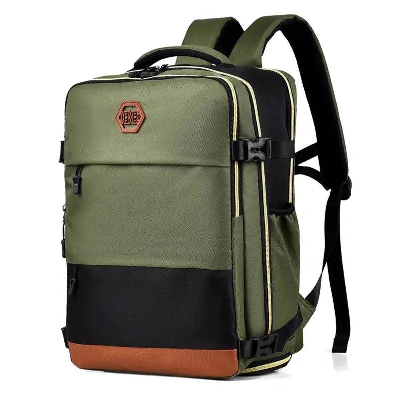 Color Block Multi-Pockets Backpack Bag by Trendsi