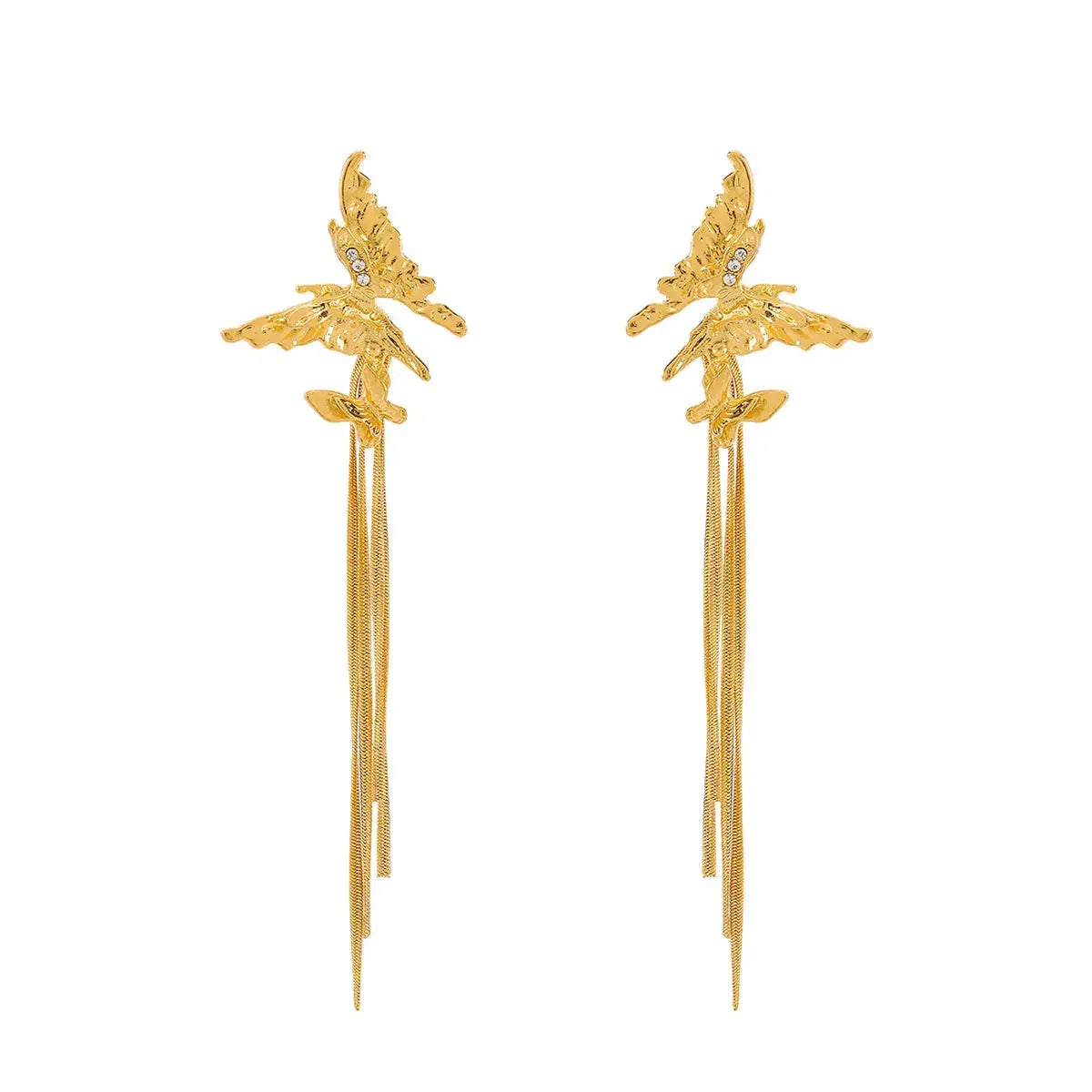 Butterfly Fringe Dangle Earrings by Trendsi