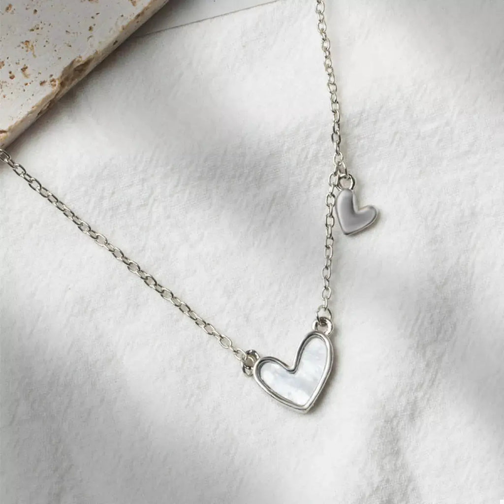 Alloy Heart Pendant Necklace by Trendsi