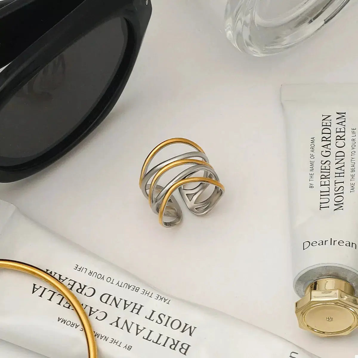 Two-Tone Open Ring by Trendsi