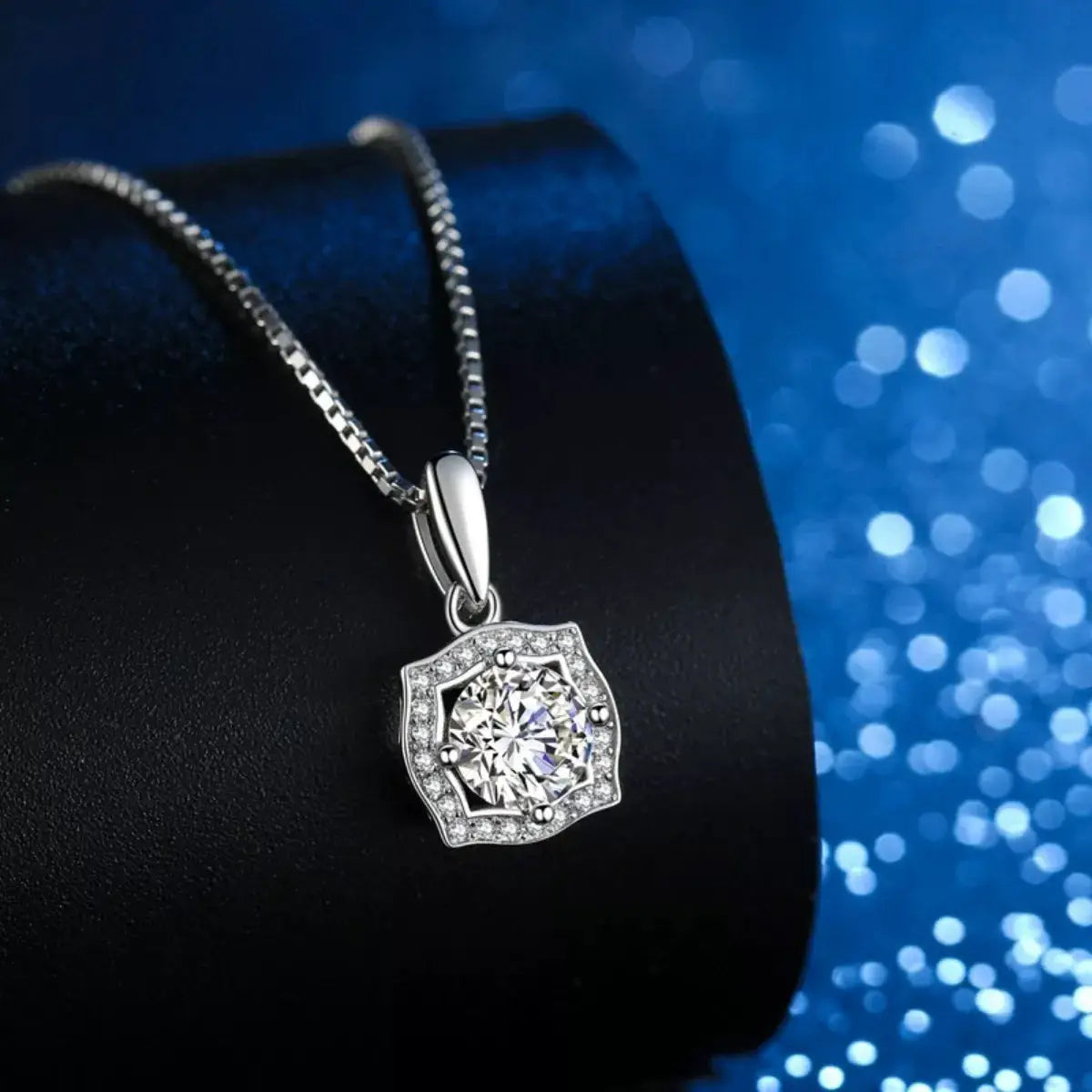 1 Carat Moissanite 925 Sterling Silver Necklace by Trendsi