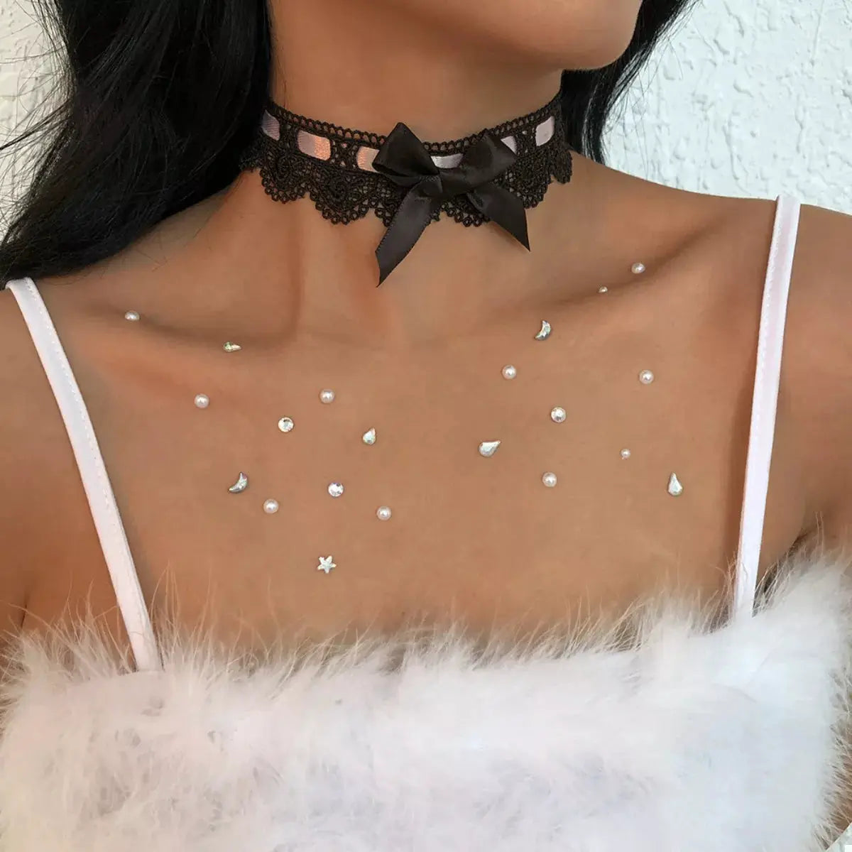 Lace Bow Choker Necklace by Trendsi