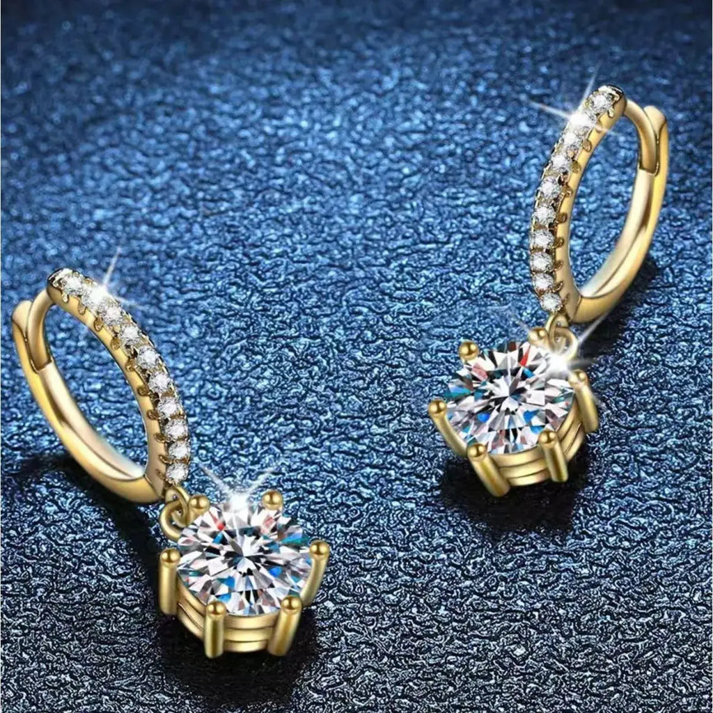 1 Carat 925 Sterling Silver Moissanite Drop Earrings by Trendsi