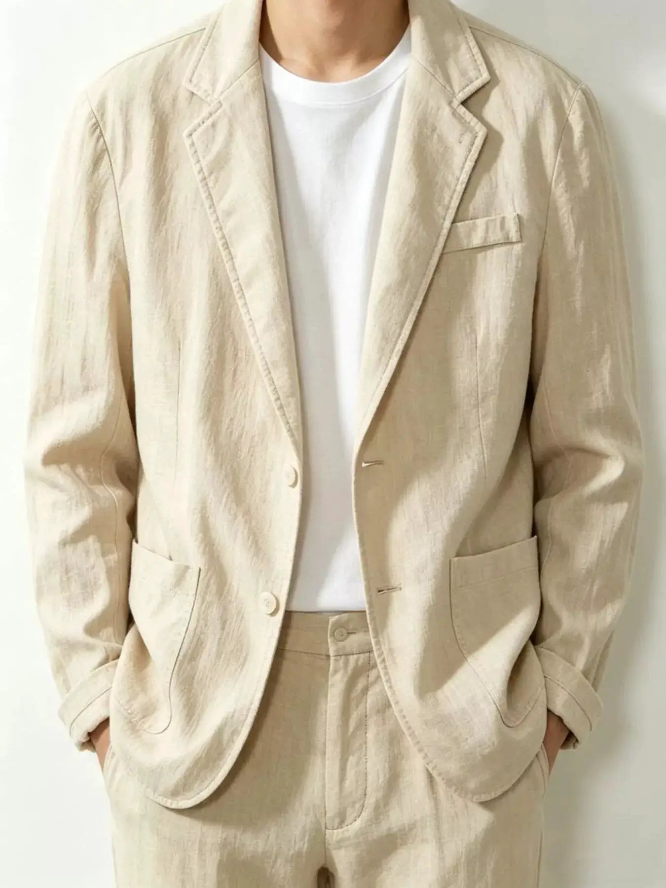 Men's Plus Size Button Up Long Sleeve Blazer by Trendsi