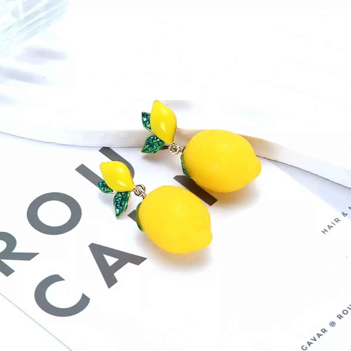 Lemon Fruit Drop Earrings by Trendsi