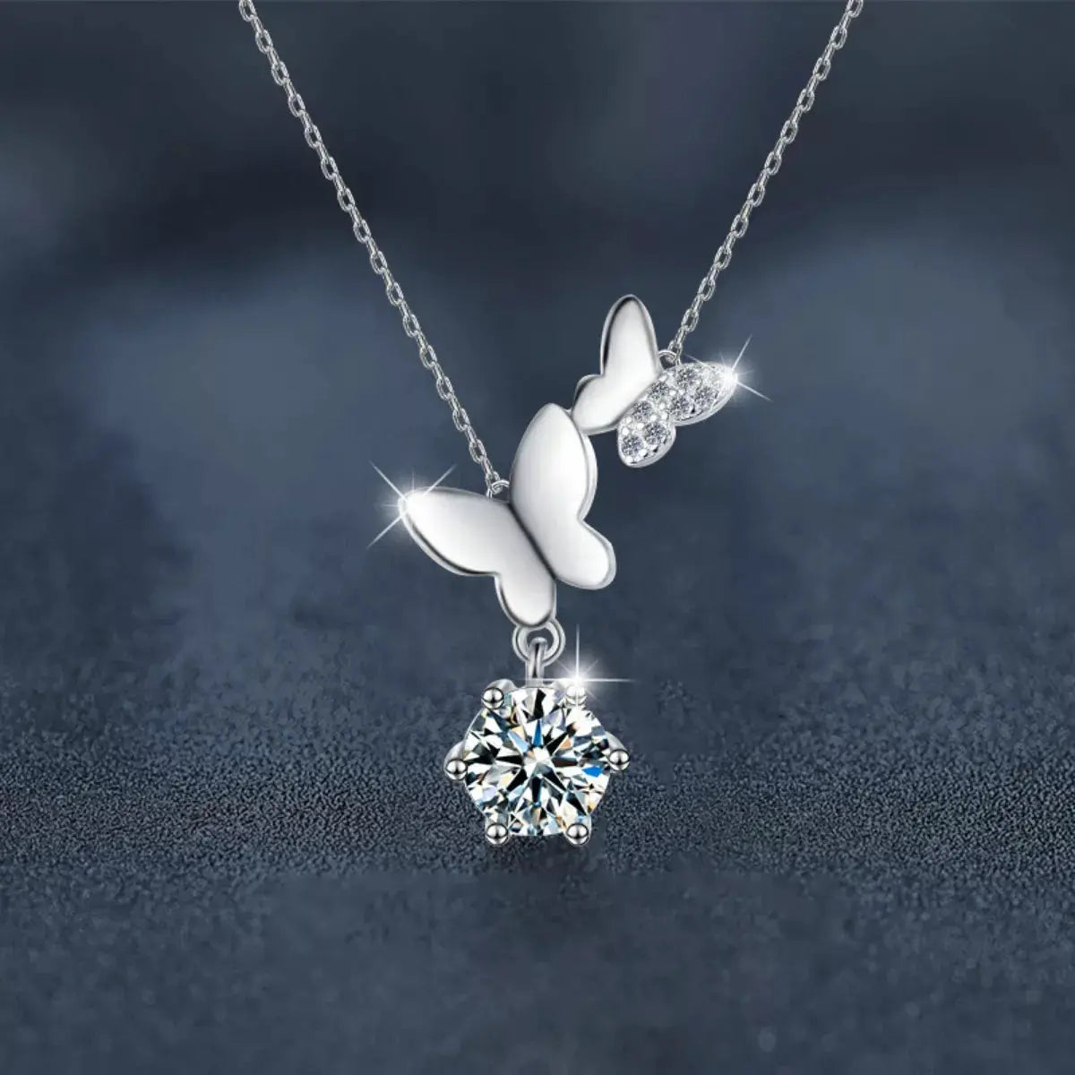1 Carat Moissanite 925 Sterling Silver Pendant Necklace by Trendsi