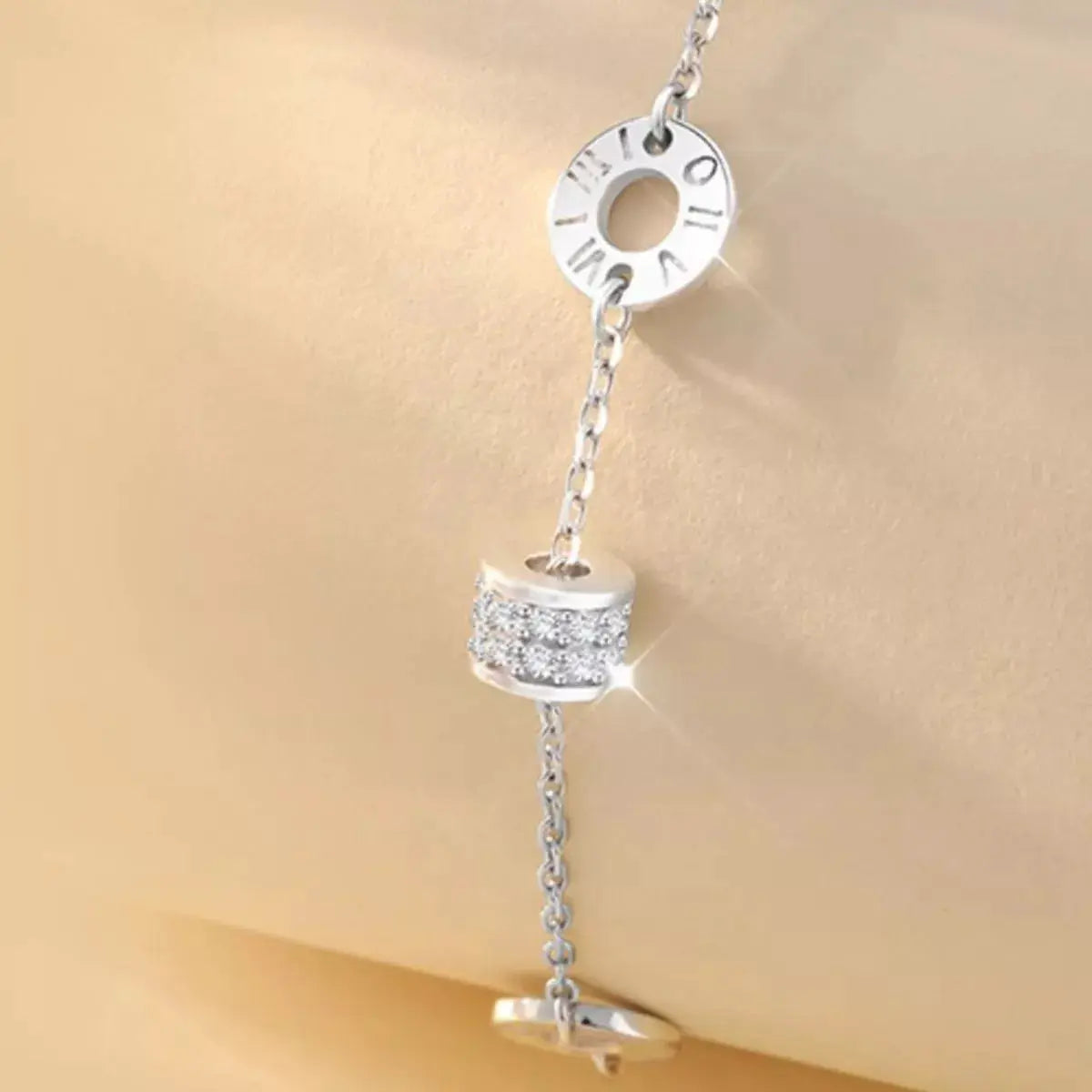 925 Sterling Silver Chain Geometric Bracelet by Trendsi