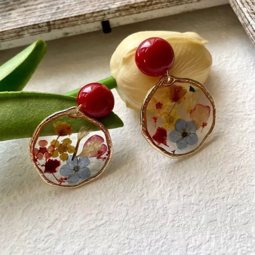 18K Gold-Plated Flower Dangle Earrings by Trendsi
