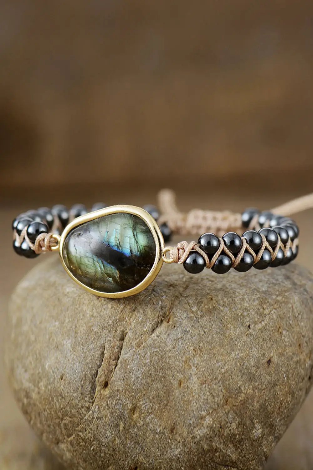 Natural Stone Beaded Bracelet by Trendsi