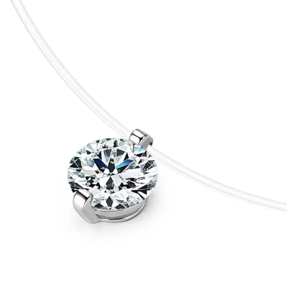 1 Carat Moissanite 925 Sterling Silver Necklace by Trendsi
