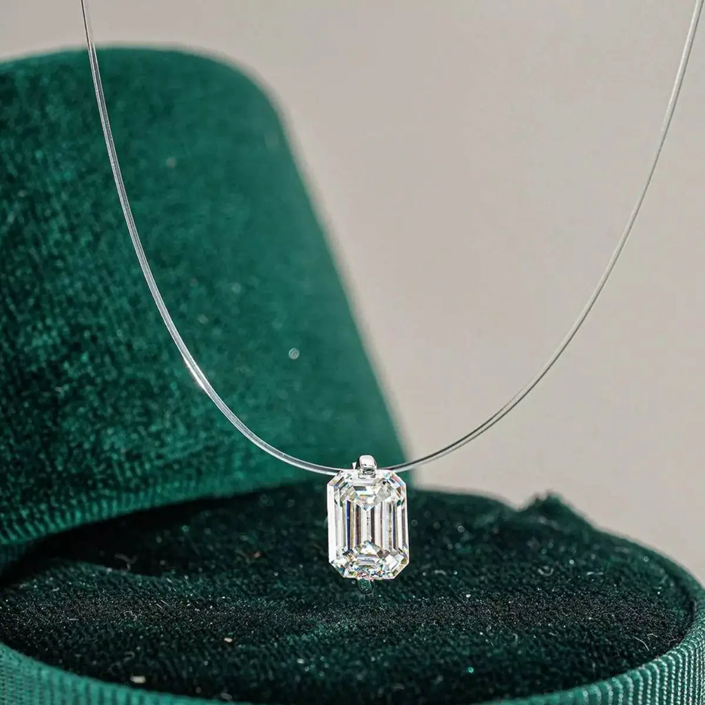 1 Carat Moissanite 925 Sterling Silver Necklace by Trendsi