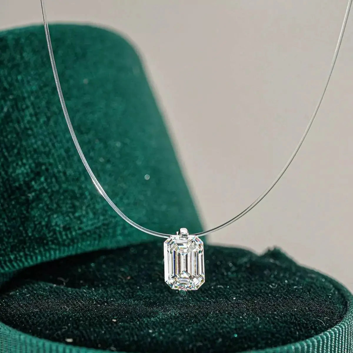 1 Carat Moissanite 925 Sterling Silver Necklace by Trendsi