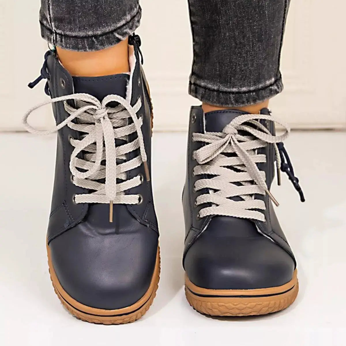 Round Toe Platform Ankle Boots by Trendsi