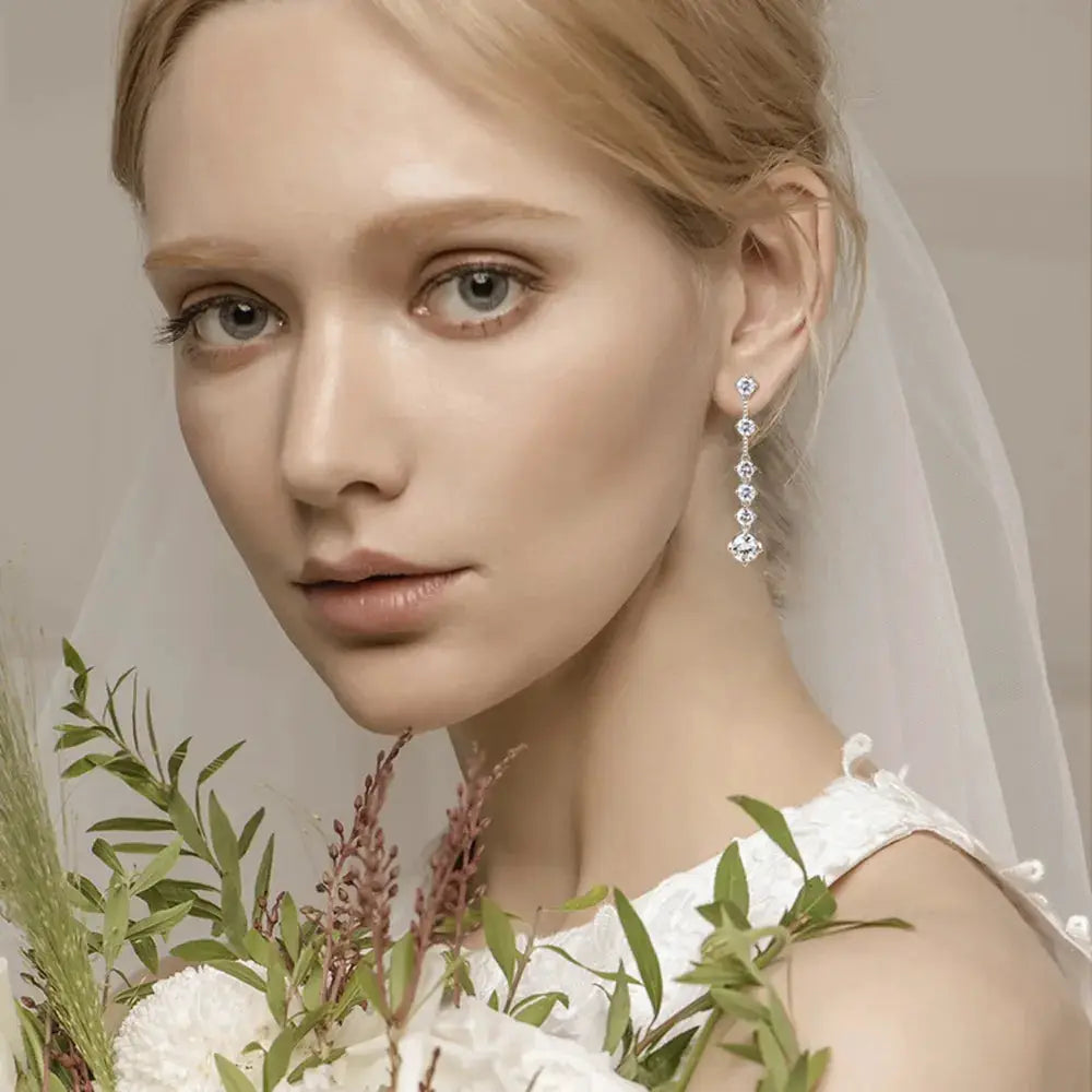 4 Carat Moissanite 925 Sterling Silver Earrings by Trendsi