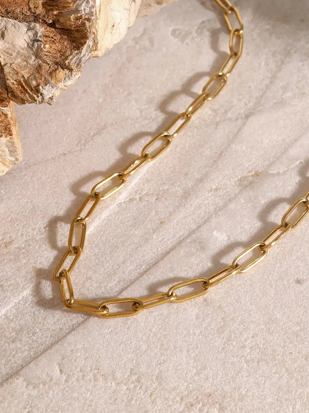 18K Gold-Plated Stainless Steel Double-Layered Necklace by Trendsi