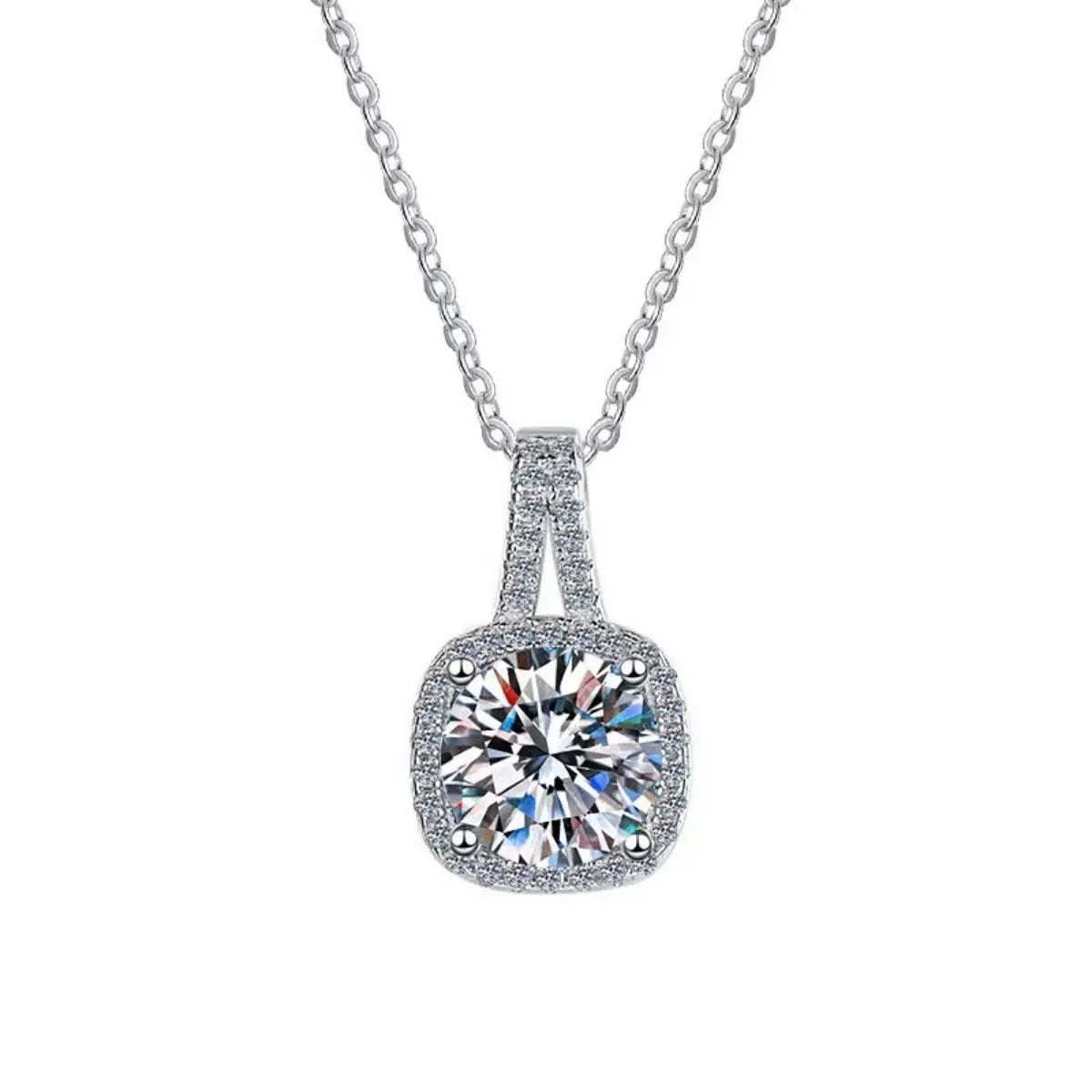 1 Carat Moissanite 925 Sterling Silver Pendant Necklace by Trendsi