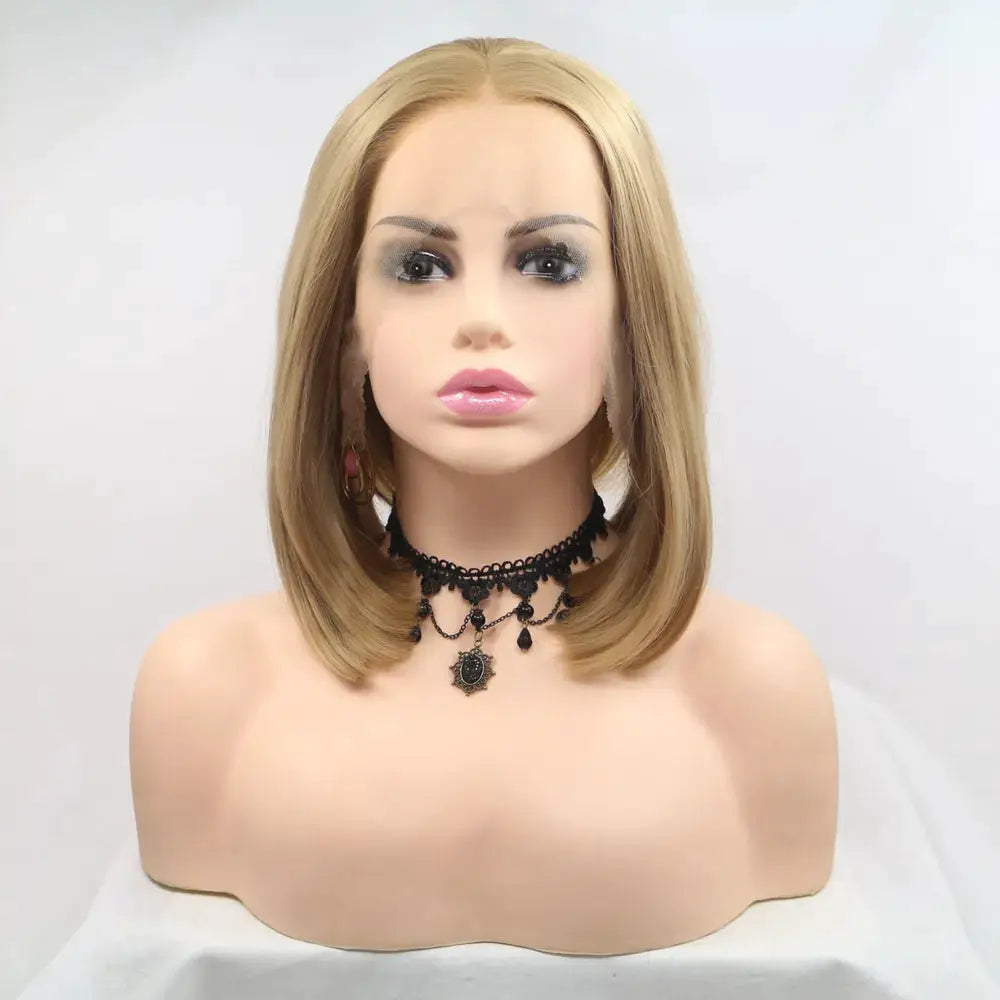 13*3" Lace Front Wigs Synthetic Mid-length Straight 12" 130% Density by Trendsi