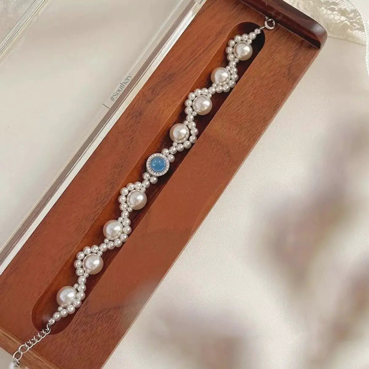 Pearl 925 Sterling Silver Zircon Bracelet by Trendsi