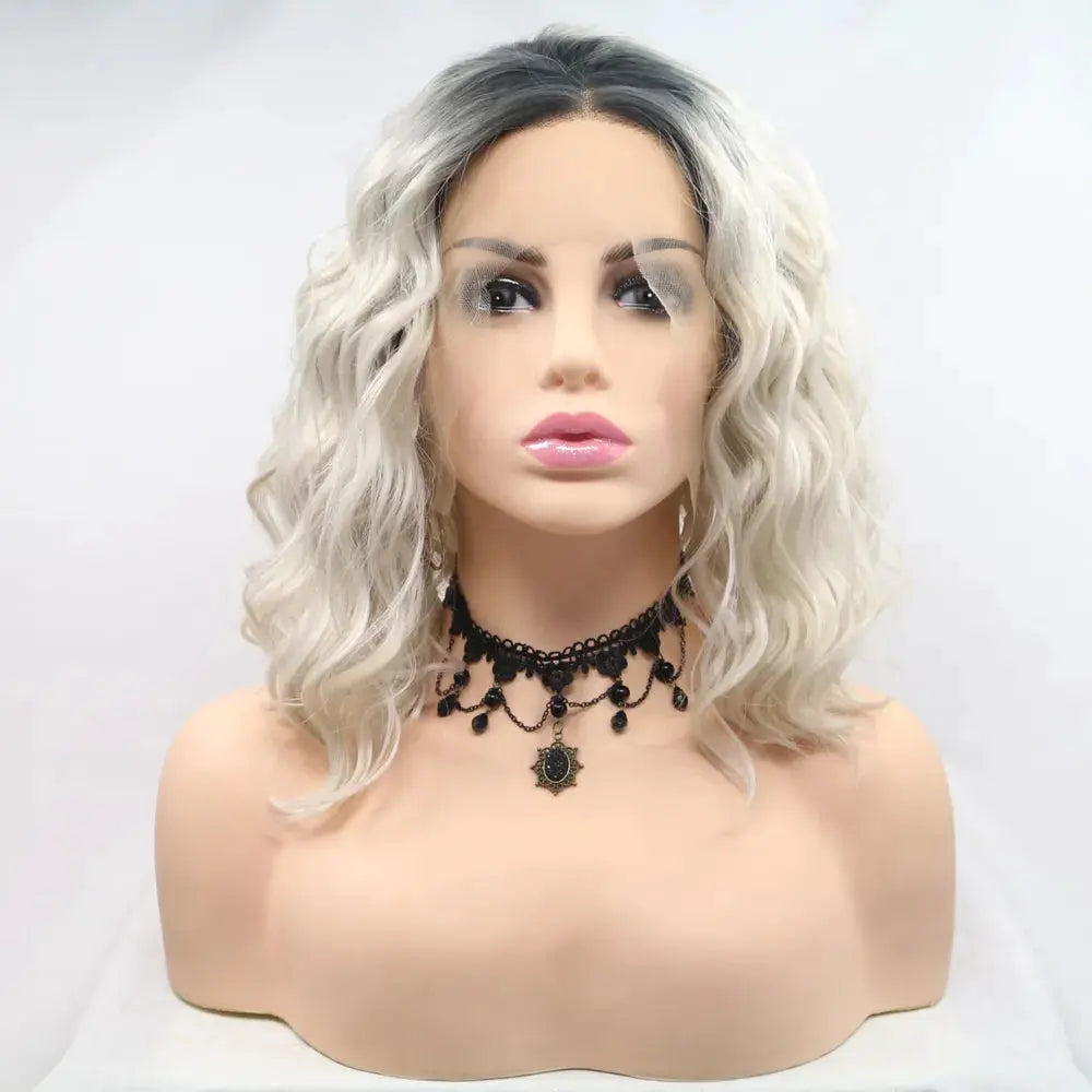 13*3" Lace Front Wigs Synthetic Mid-length Wavy 12" 130% Density by Trendsi